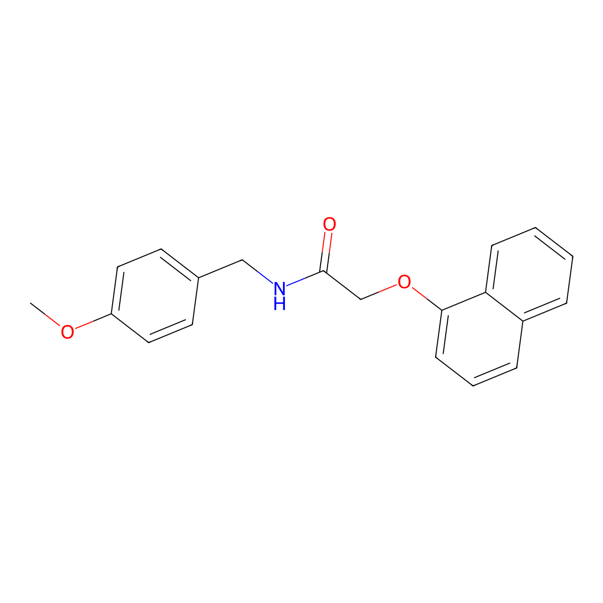 N-(4-methoxybenzyl)-2-(1-naphthyloxy)acetamide molecular structure, CAS 420824-75-5