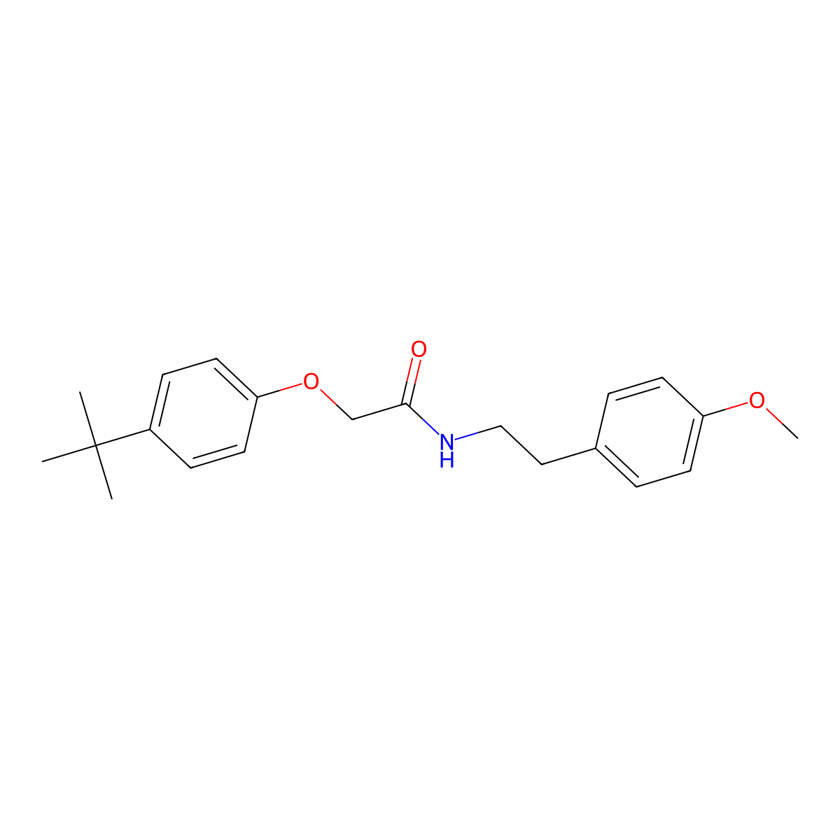 2-(4-tert-butylphenoxy)-N-[2-(4-methoxyphenyl)ethyl]acetamide molecular structure, CAS 420824-77-7