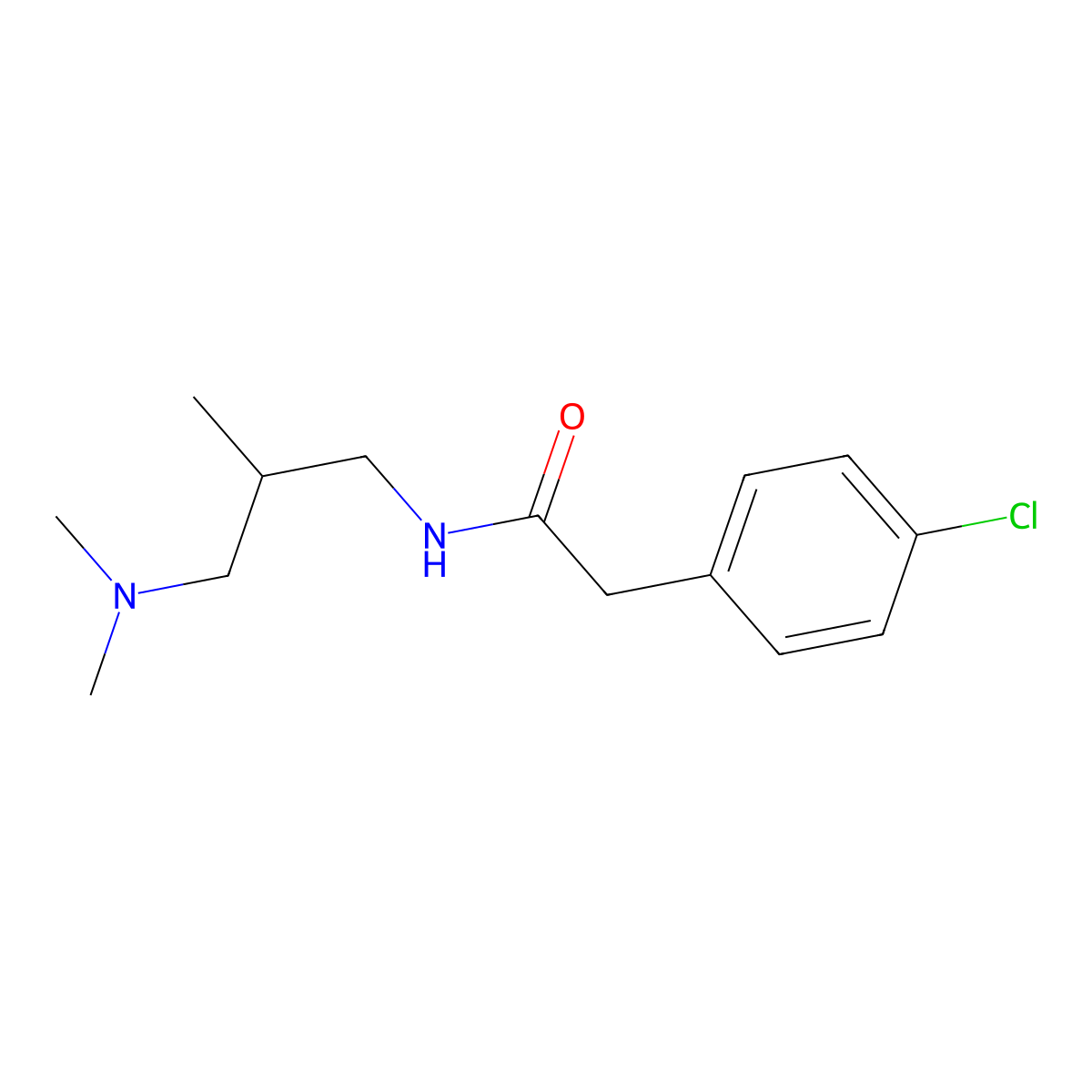2-(4-chlorophenyl)-N-[3-(dimethylamino)-2-methylpropyl]acetamide molecular structure, CAS 420824-86-8