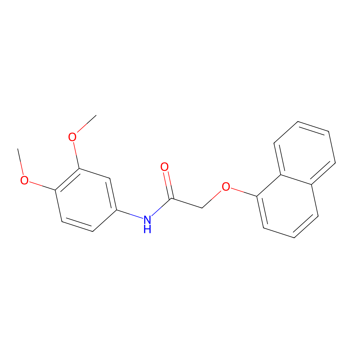 N-(3,4-dimethoxyphenyl)-2-(1-naphthyloxy)acetamide molecular structure, CAS 420824-90-4