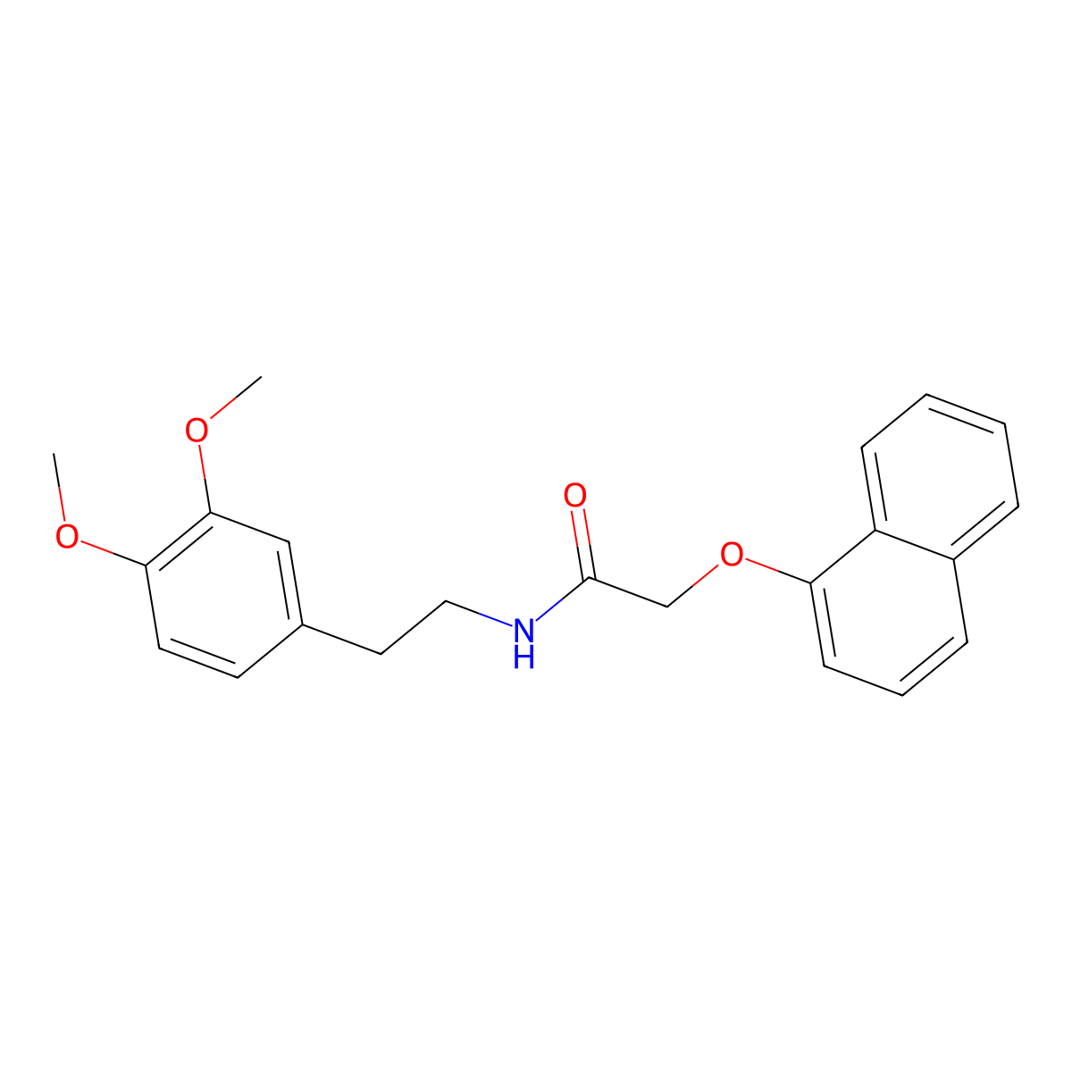 N-[2-(3,4-dimethoxyphenyl)ethyl]-2-naphthalen-1-yloxyacetamide molecular structure, CAS 420825-07-6