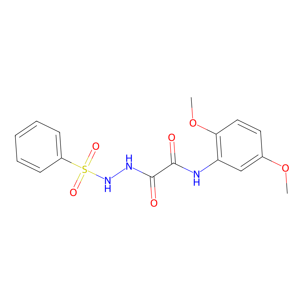 2-[2-(benzenesulfonyl)hydrazinyl]-N-(2,5-dimethoxyphenyl)-2-oxoacetamide molecular structure, CAS 420825-22-5