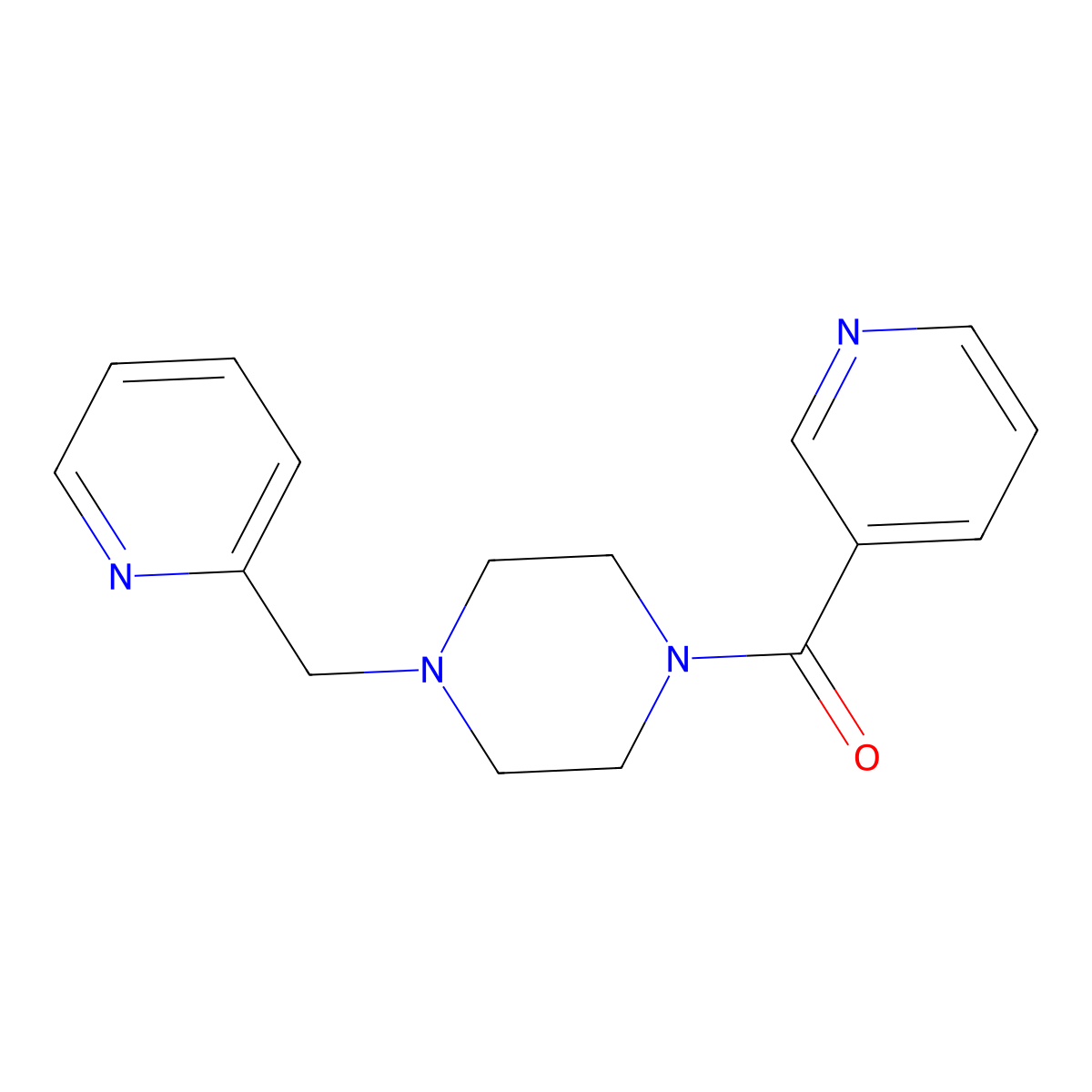 Pyridin-3-yl-[4-(pyridin-2-ylmethyl)piperazin-1-yl]methanone molecular structure, CAS 420825-81-6