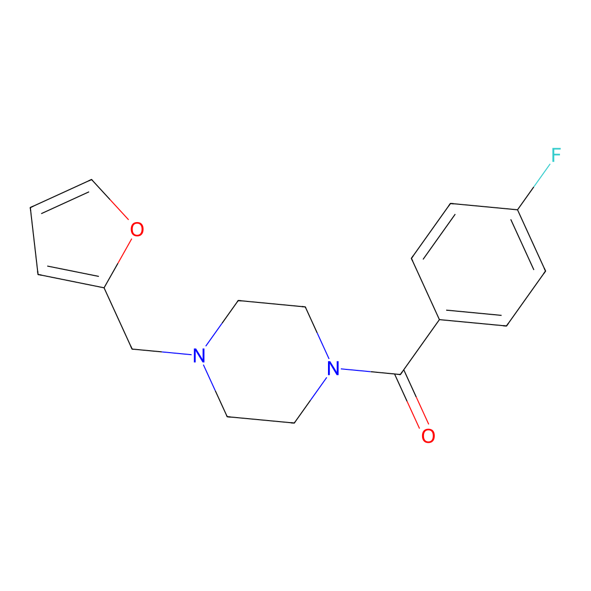 (4-Fluorophenyl)[4-(furan-2-ylmethyl)piperazin-1-yl]methanone molecular structure, CAS 420826-05-7