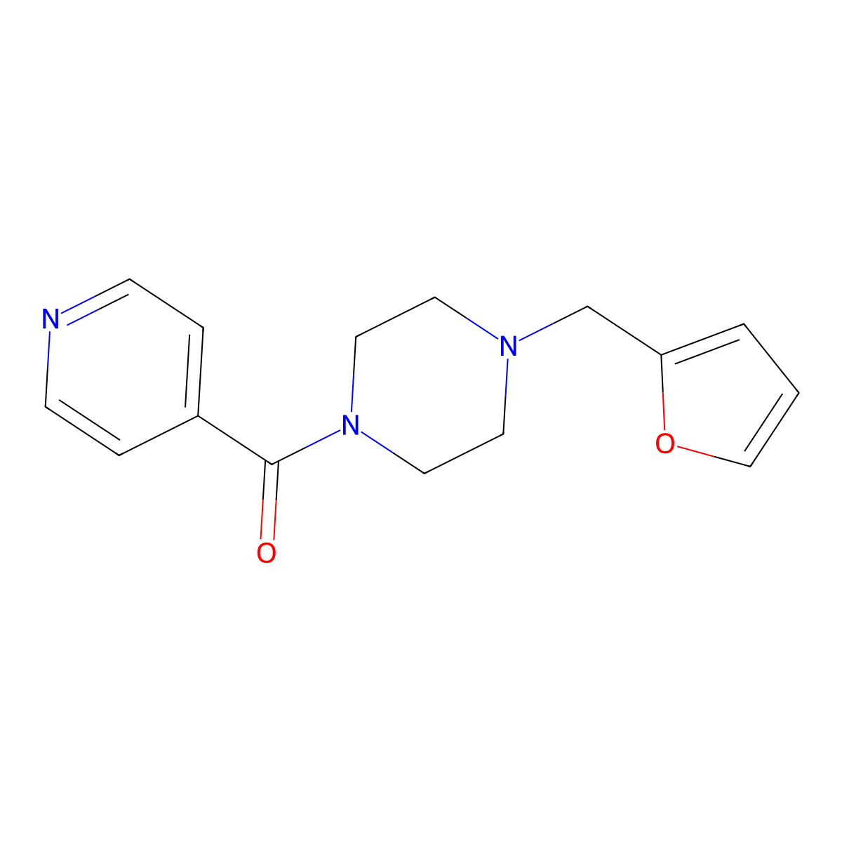 [4-(Furan-2-ylmethyl)piperazin-1-yl]-pyridin-4-ylmethanone molecular structure, CAS 420826-06-8