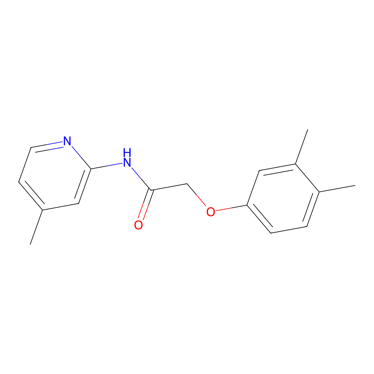 2-(3,4-dimethylphenoxy)-N-(4-methylpyridin-2-yl)acetamide molecular structure, CAS 420826-42-2