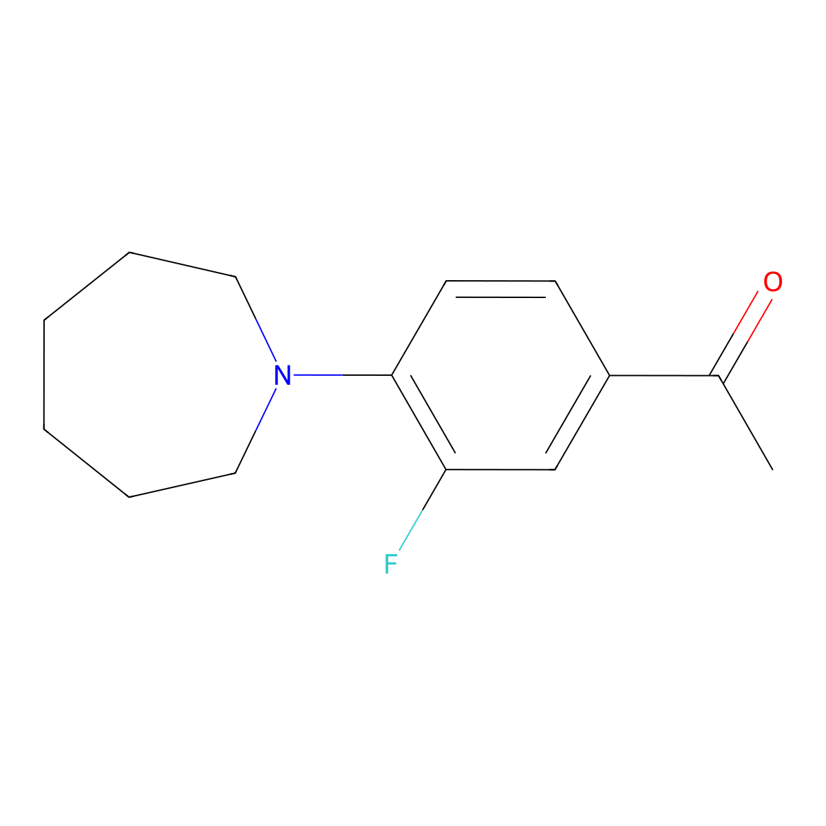 1-(4-Azepan-1-YL-3-fluorophenyl)ethanone molecular structure, CAS 420826-76-2