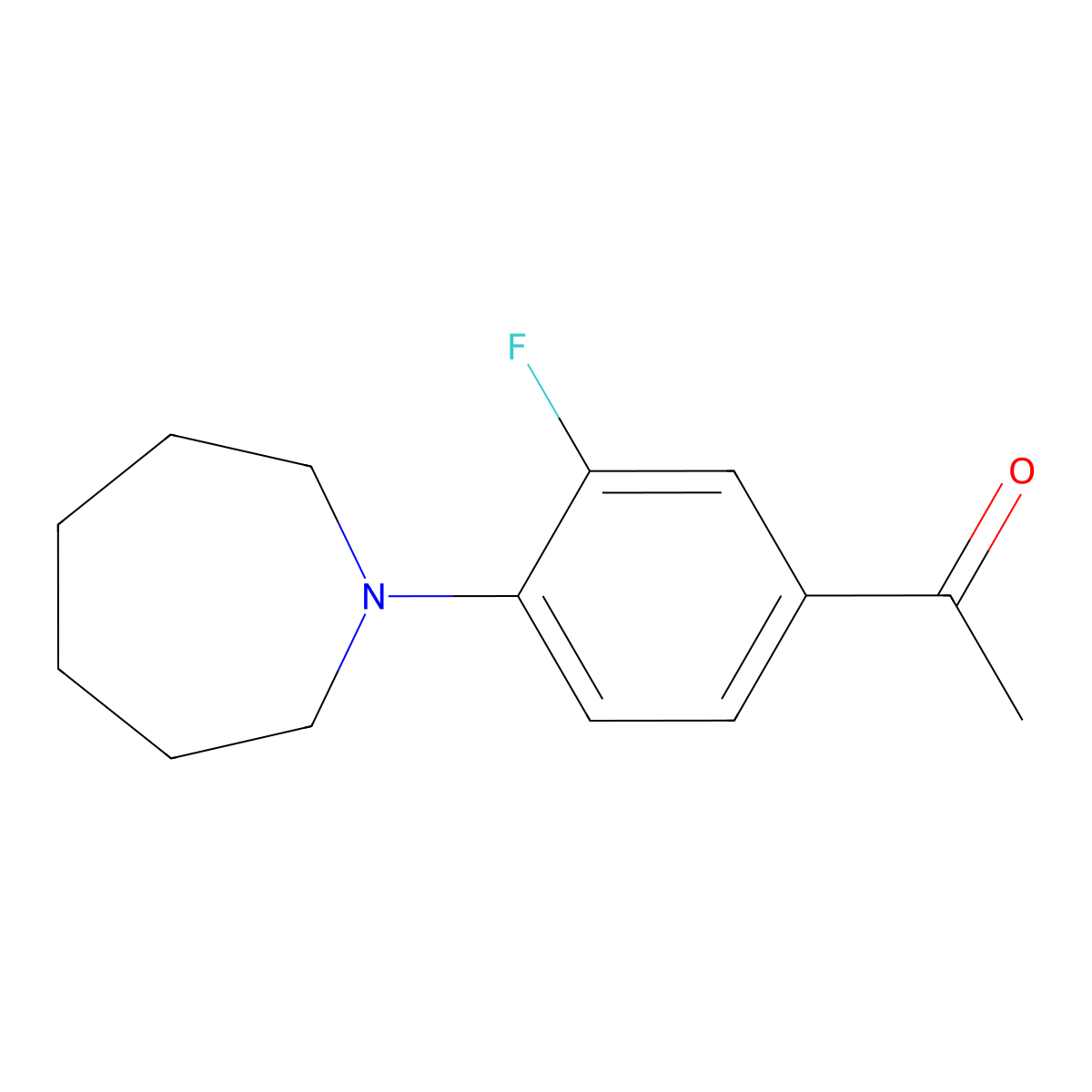 1-(4-Azepan-1-YL-3-fluorophenyl)ethanone molecular structure, CAS 420826-76-2