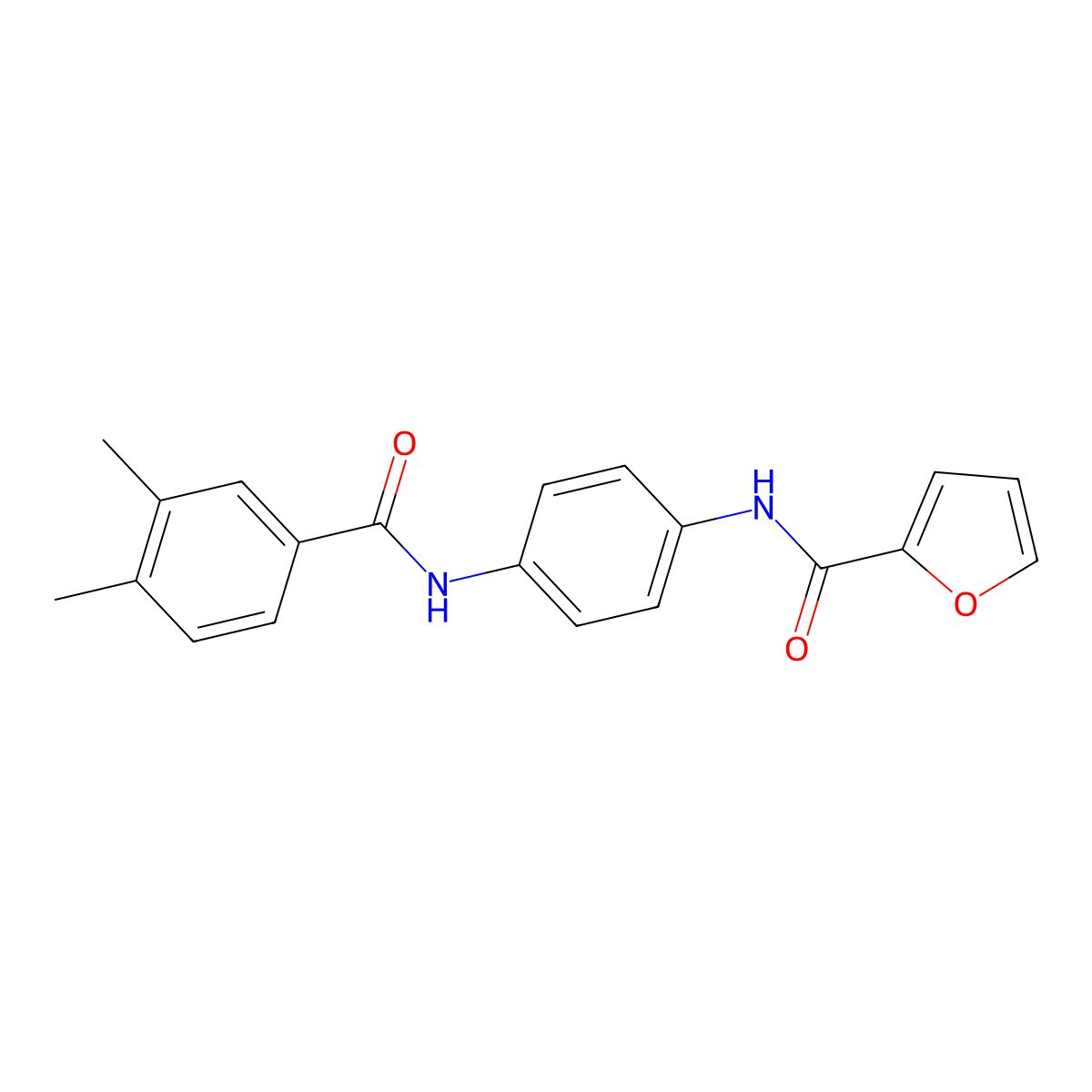 N-[4-[(3,4-dimethylbenzoyl)amino]phenyl]furan-2-carboxamide molecular structure, CAS 420827-19-6