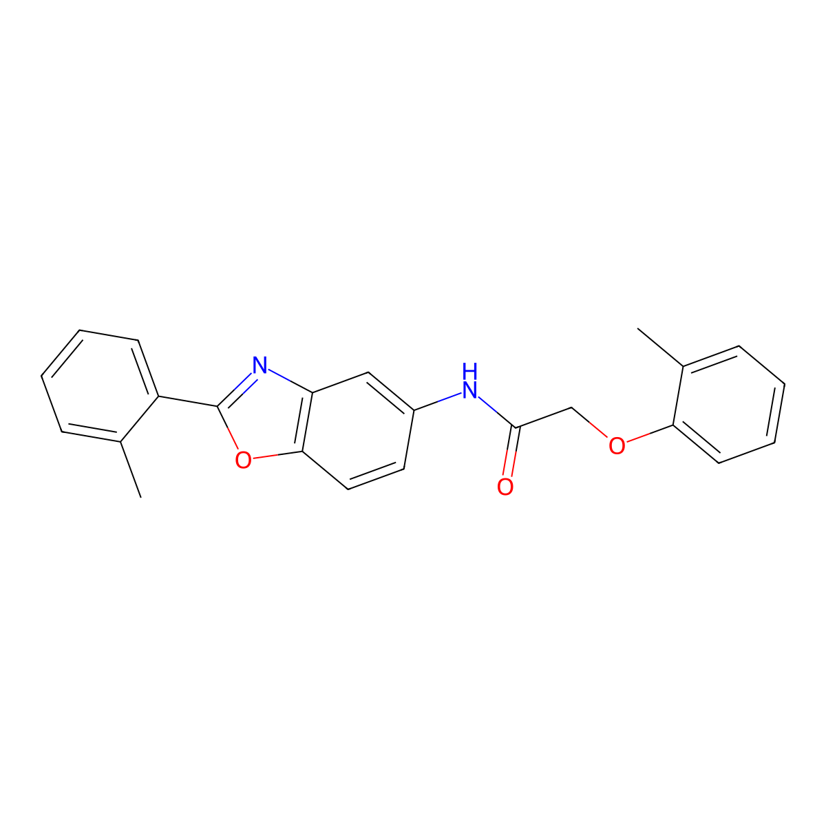 2-(2-methylphenoxy)-N-[2-(2-methylphenyl)-1,3-benzoxazol-5-yl]acetamide molecular structure, CAS 420827-21-0