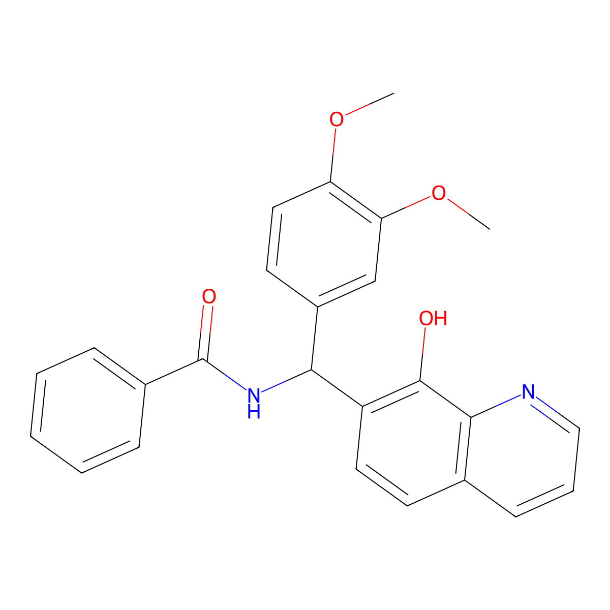 N-((3,4-dimethoxyphenyl)(8-hydroxyquinolin-7-yl)methyl)benzamide molecular structure, CAS 420827-50-5