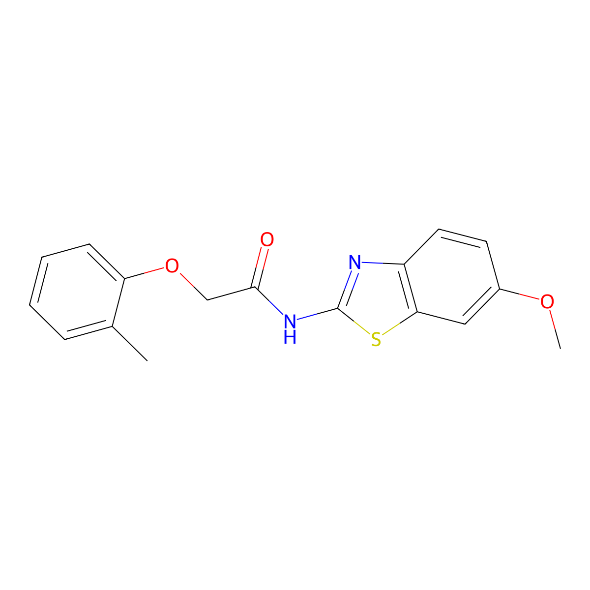 N-(6-methoxy-1,3-benzothiazol-2-yl)-2-(2-methylphenoxy)acetamide molecular structure, CAS 420827-59-4