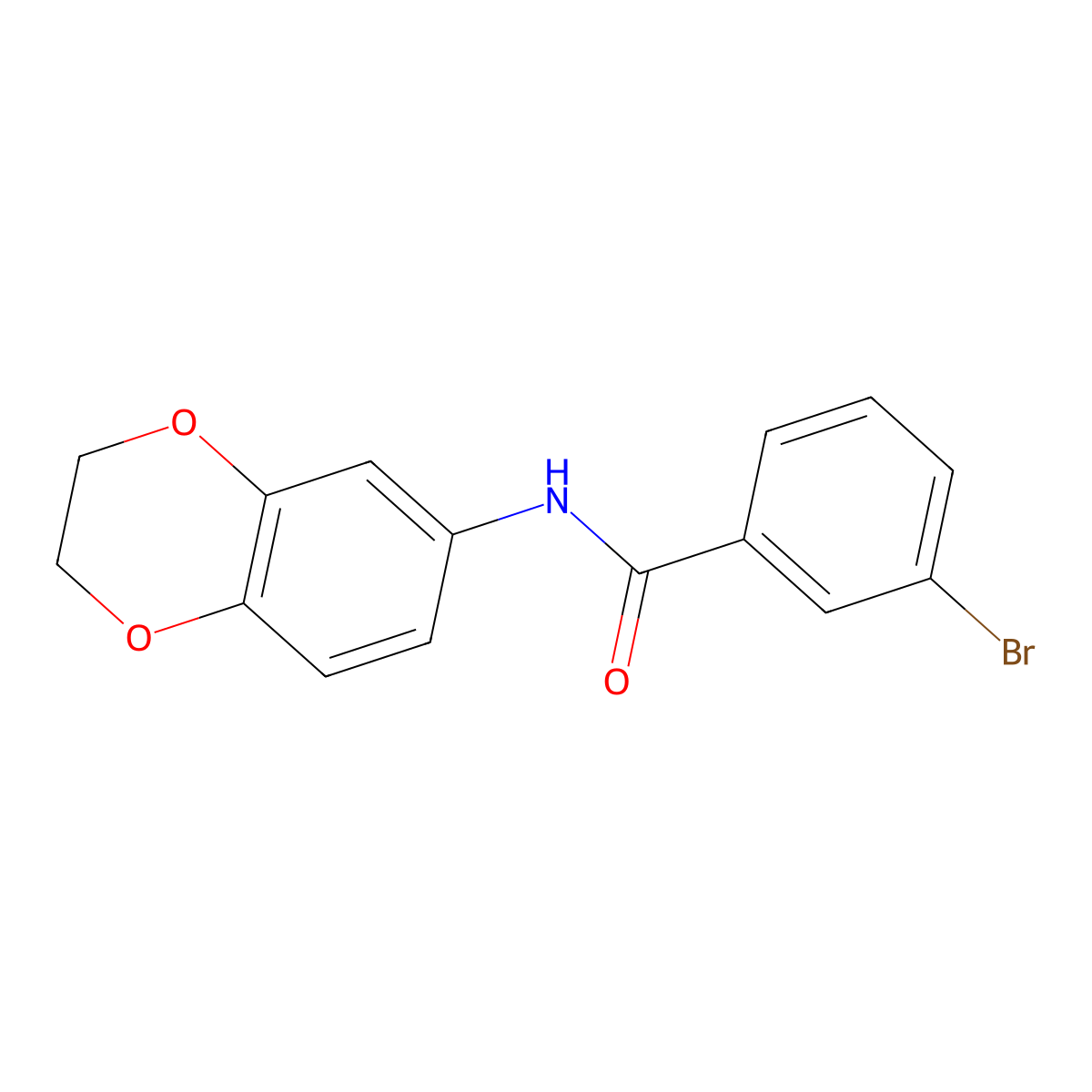 3-bromo-N-(2,3-dihydro-1,4-benzodioxin-6-yl)benzamide molecular structure, CAS 420827-71-0