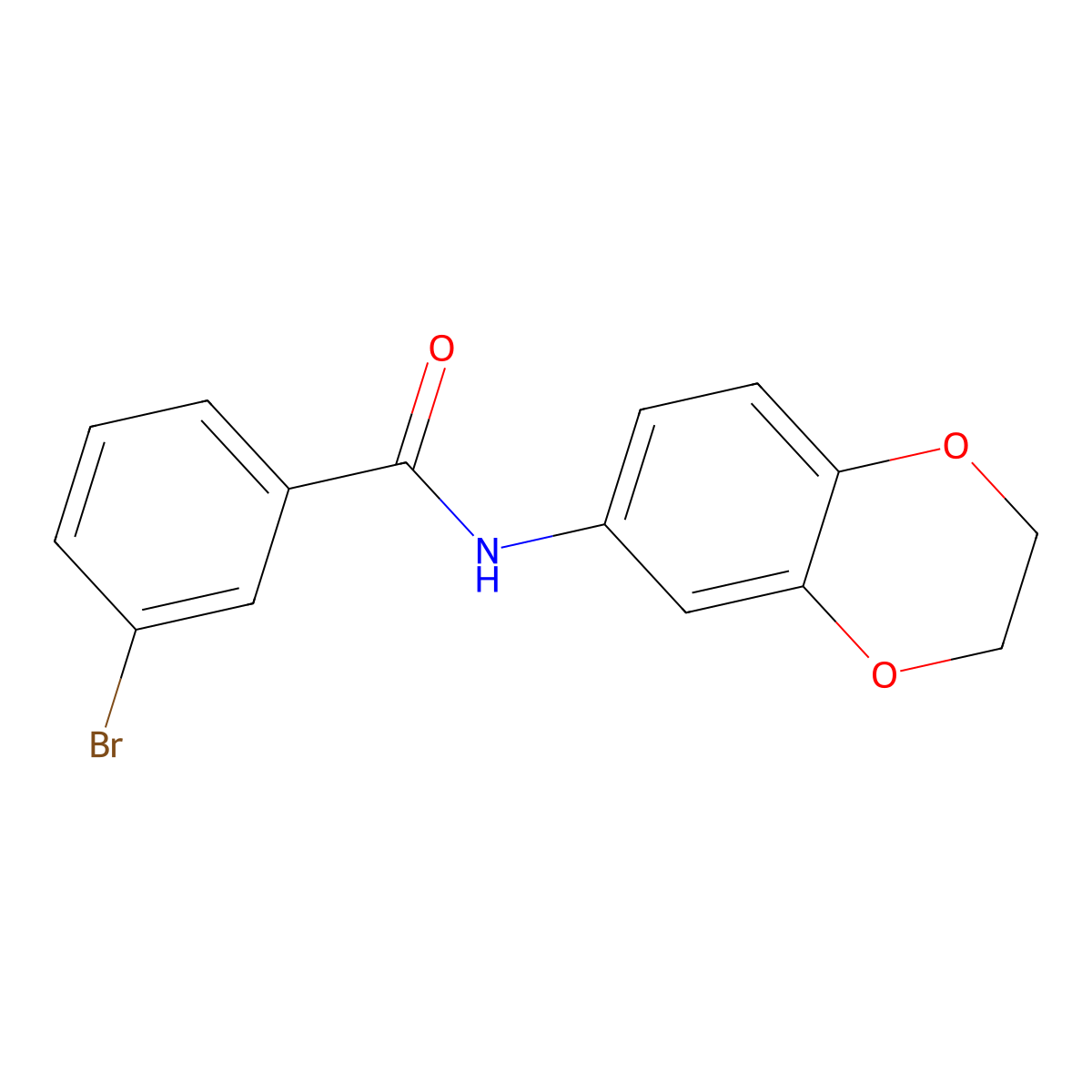 3-bromo-N-(2,3-dihydro-1,4-benzodioxin-6-yl)benzamide molecular structure, CAS 420827-71-0