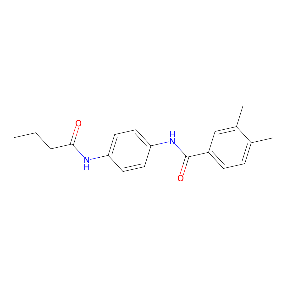 N-[4-(butanoylamino)phenyl]-3,4-dimethylbenzamide molecular structure, CAS 420828-01-9