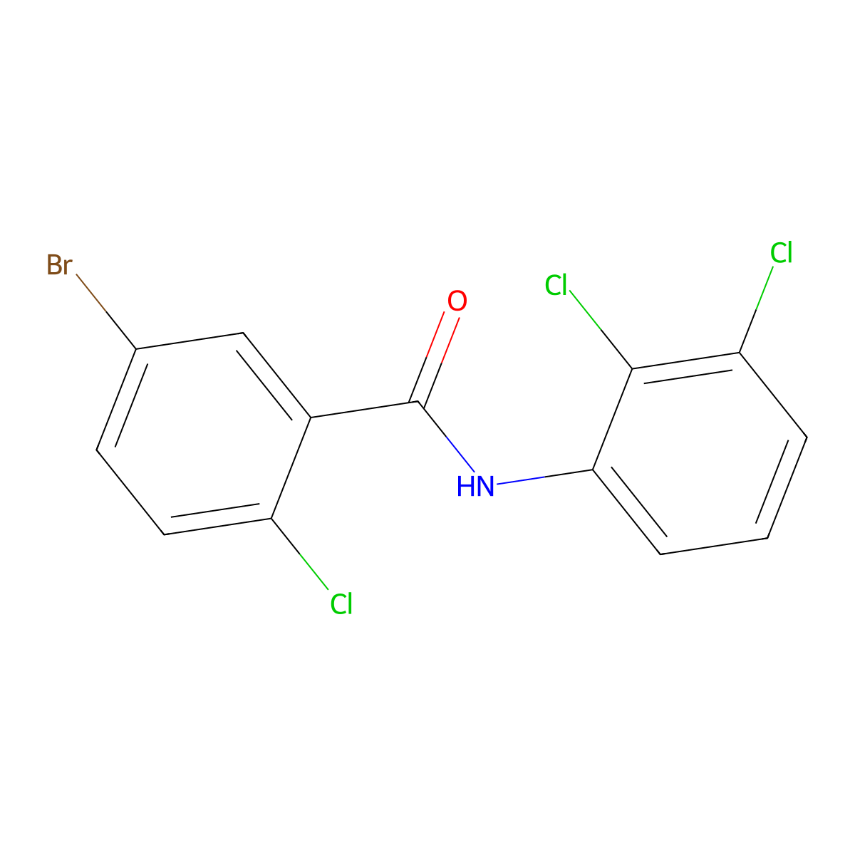 5-bromo-2-chloro-N-(2,3-dichlorophenyl)benzamide molecular structure, CAS 420828-14-4