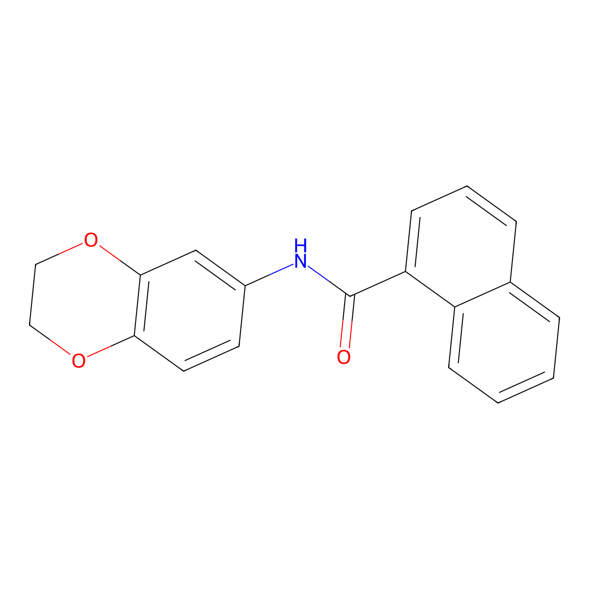 N-(2,3-dihydro-1,4-benzodioxin-6-yl)-1-naphthamide molecular structure, CAS 420828-53-1