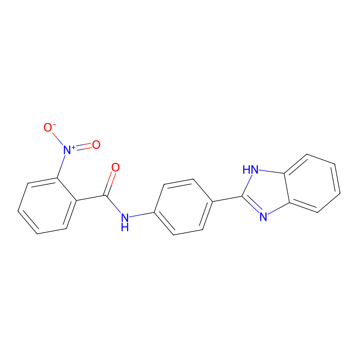 N-(4-(1H-benzo[d]imidazol-2-yl)phenyl)-2-nitrobenzamide molecular structure, CAS 420828-57-5