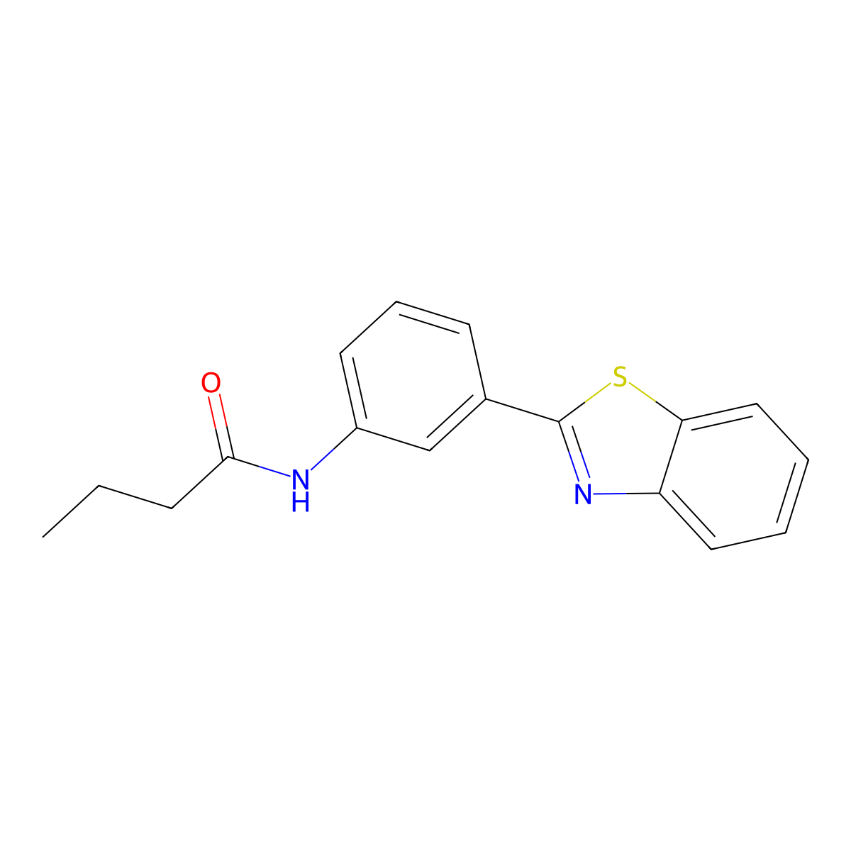 N-[3-(1,3-benzothiazol-2-yl)phenyl]butanamide molecular structure, CAS 420828-82-6