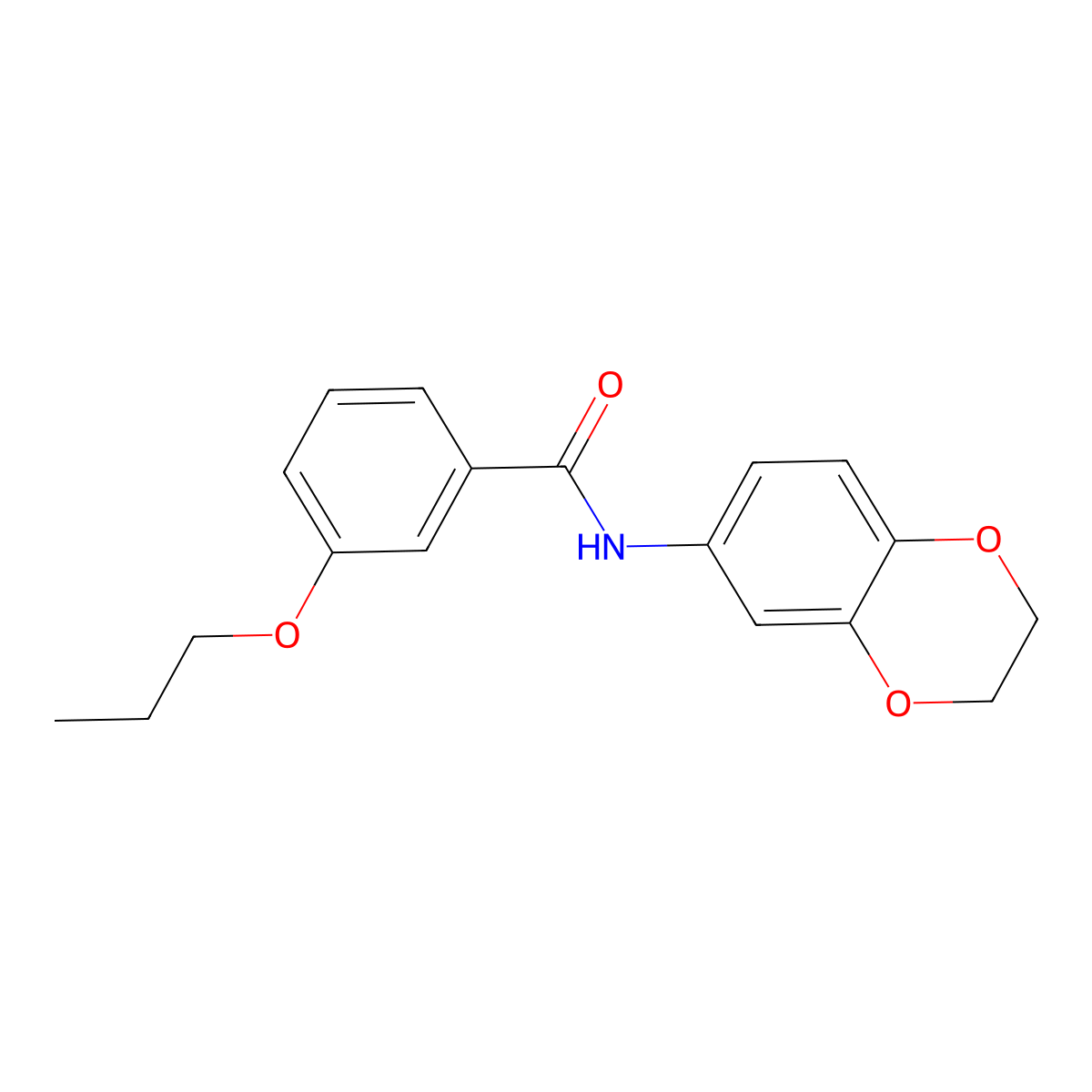 N-(2,3-dihydro-1,4-benzodioxin-6-yl)-3-propoxybenzamide molecular structure, CAS 420829-05-6