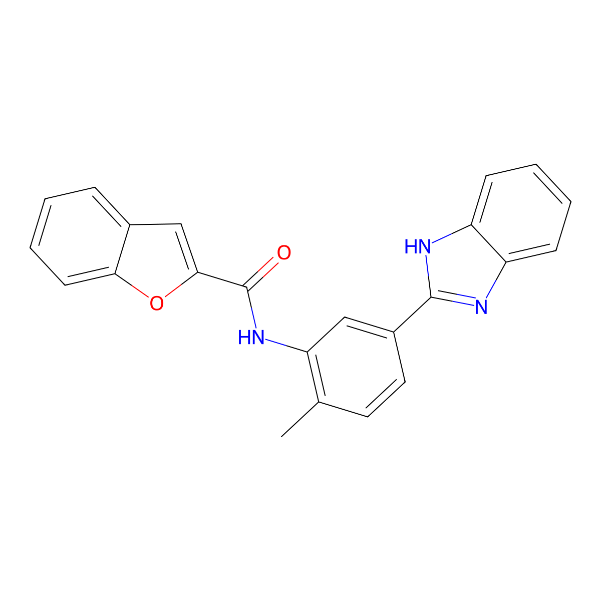N-[5-(1H-benzimidazol-2-yl)-2-methylphenyl]-1-benzofuran-2-carboxamide molecular structure, CAS 420829-09-0