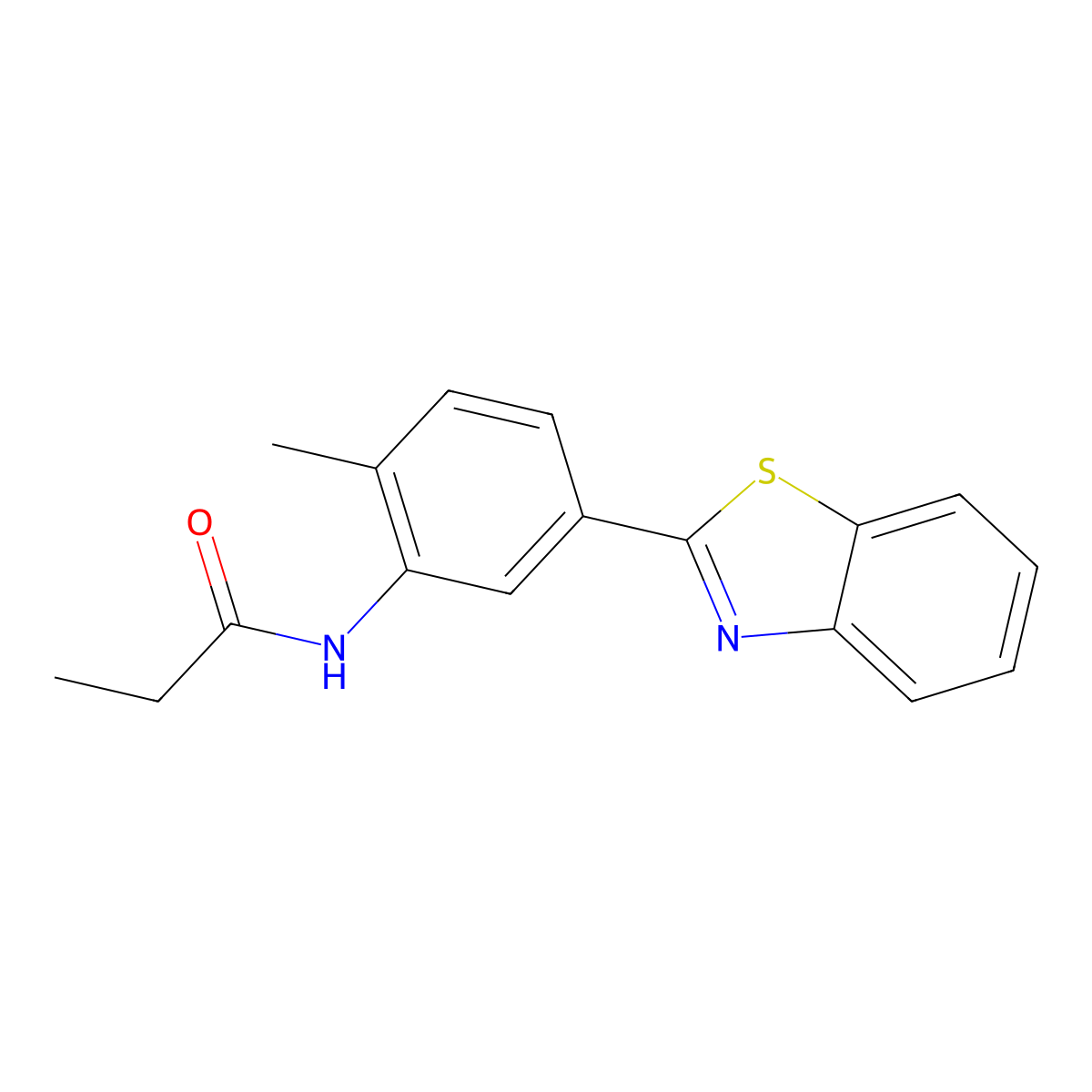N-[5-(1,3-benzothiazol-2-yl)-2-methylphenyl]propanamide molecular structure, CAS 420829-27-2