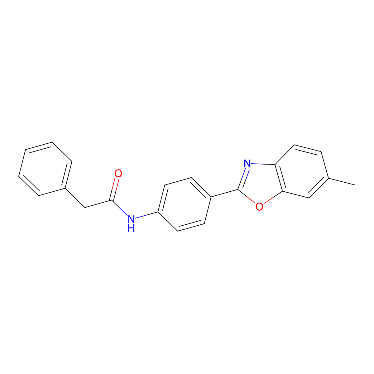 N-[4-(6-methyl-1,3-benzoxazol-2-yl)phenyl]-2-phenylacetamide molecular structure, CAS 420829-30-7