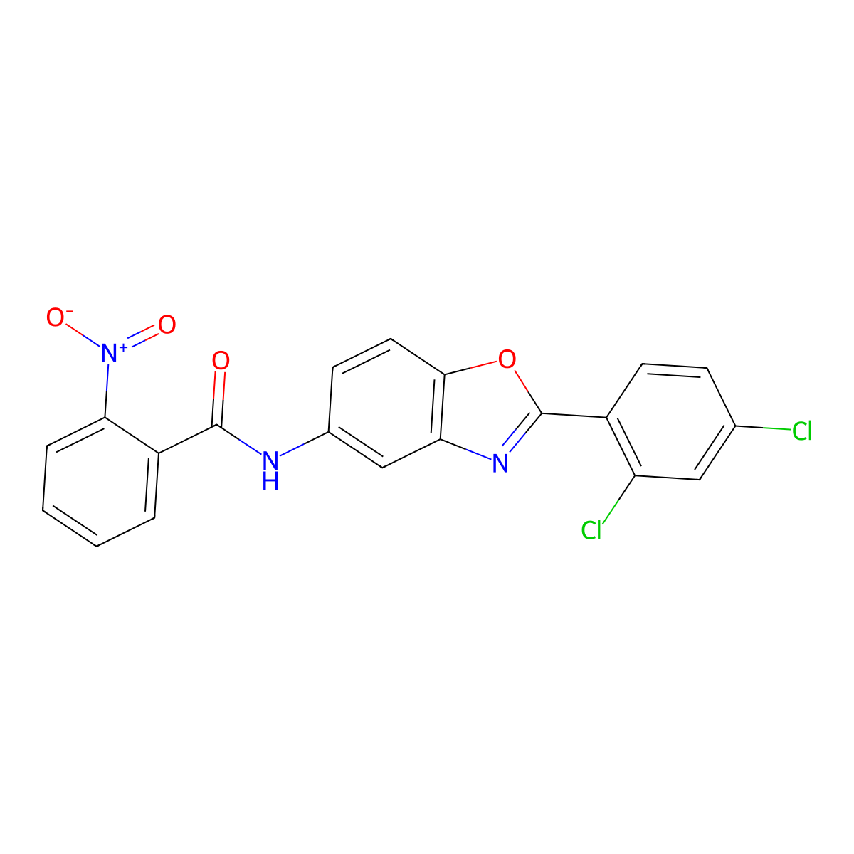 N-[2-(2,4-dichlorophenyl)-1,3-benzoxazol-5-yl]-2-nitrobenzamide molecular structure, CAS 420829-53-4
