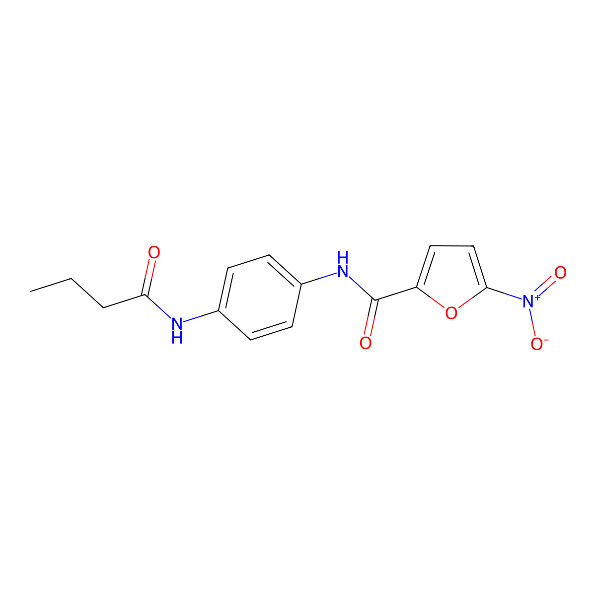 N-[4-(butanoylamino)phenyl]-5-nitrofuran-2-carboxamide molecular structure, CAS 420829-67-0