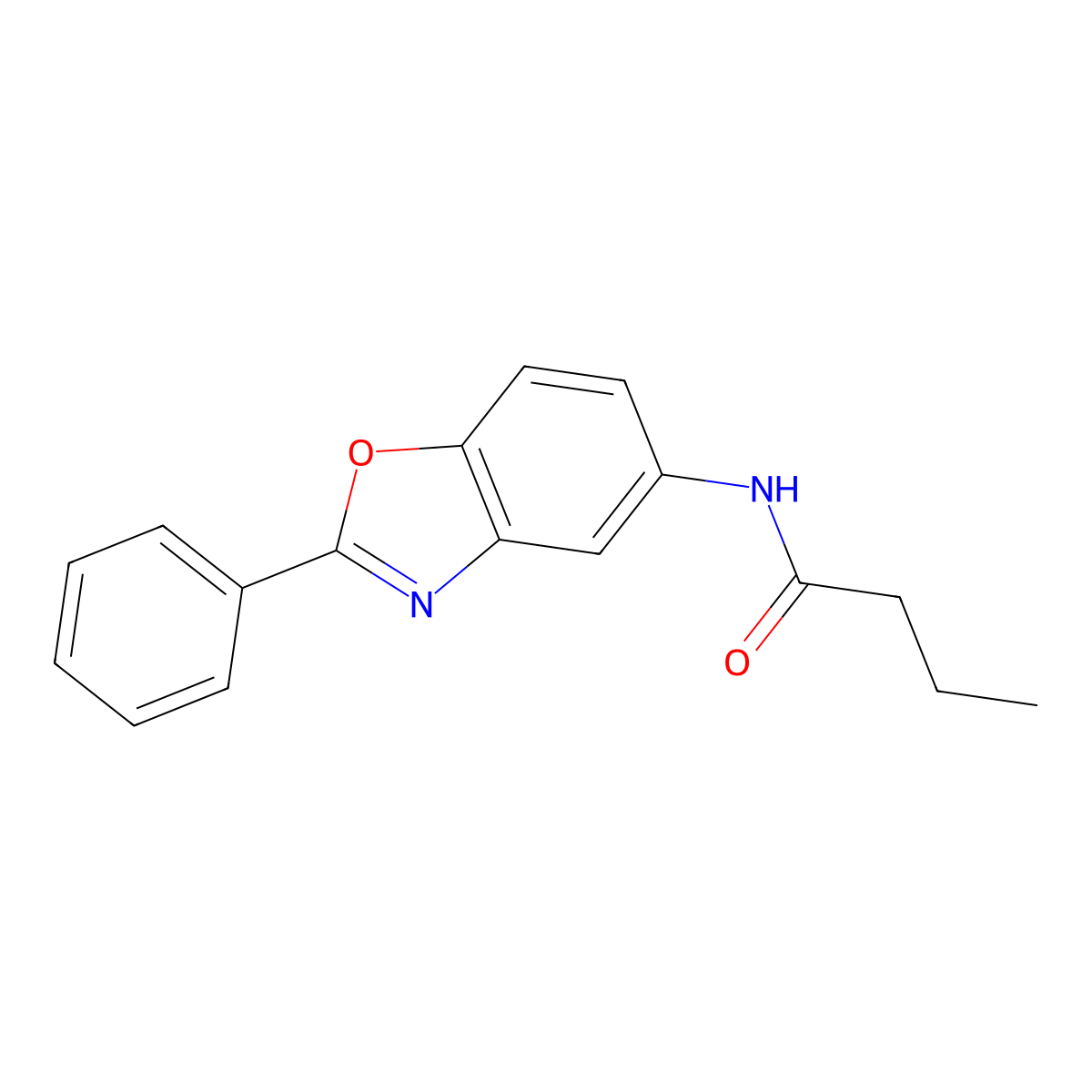 N-(2-phenyl-1,3-benzoxazol-5-yl)butanamide molecular structure, CAS 420829-93-2