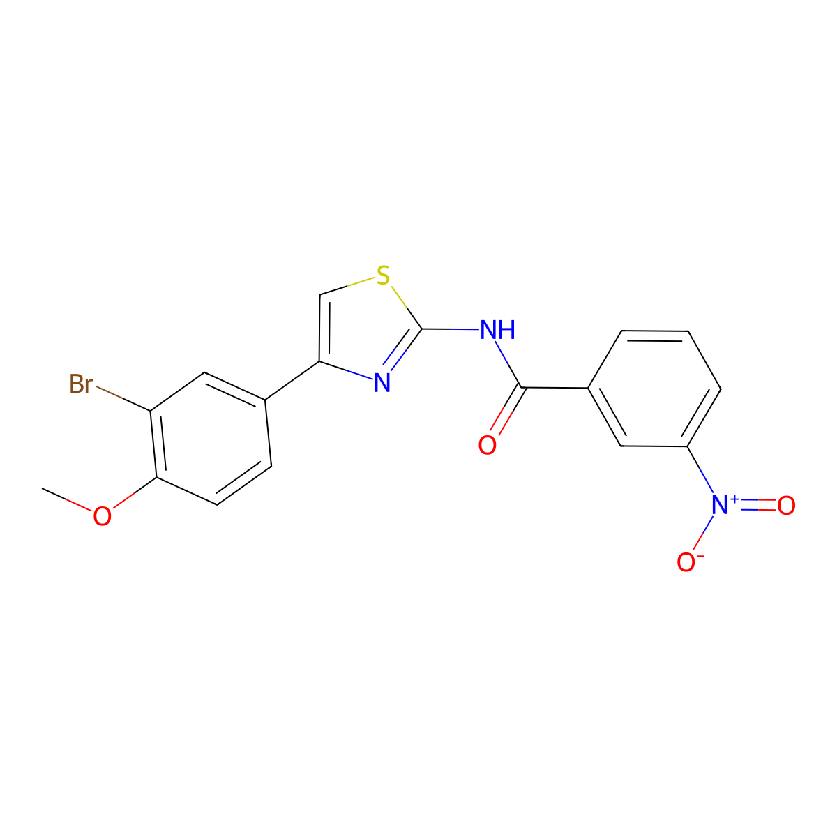 N-[4-(3-bromo-4-methoxyphenyl)-1,3-thiazol-2-yl]-3-nitrobenzamide molecular structure, CAS 420829-97-6