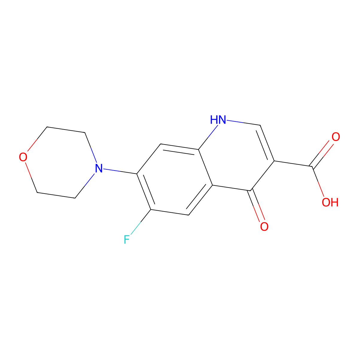 6-Fluoro-7-morpholino-4-oxo-1,4-dihydroquinoline-3-carboxylic acid molecular structure, CAS 420830-23-5