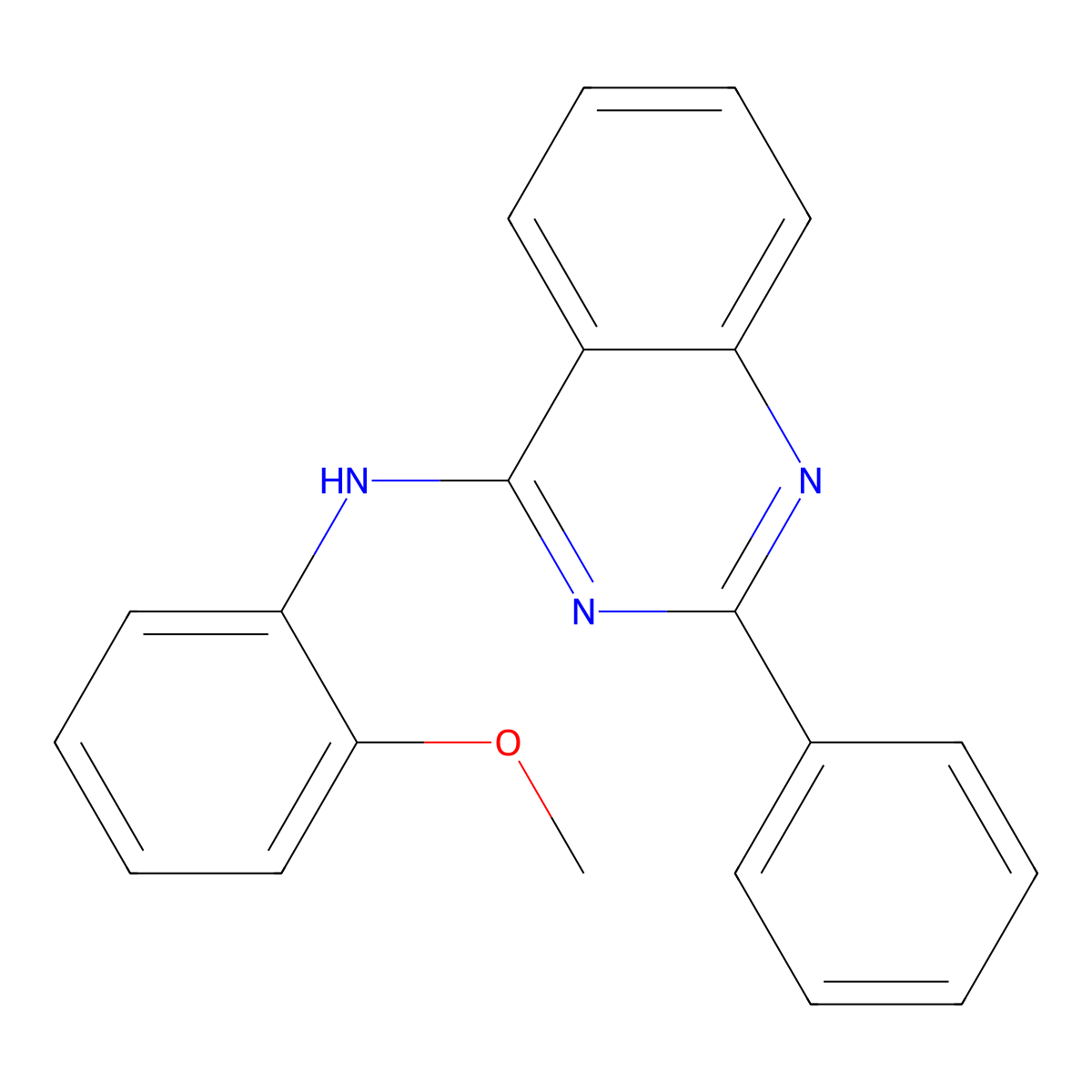 N-(2-methoxyphenyl)-2-phenylquinazolin-4-amine molecular structure, CAS 420831-73-8