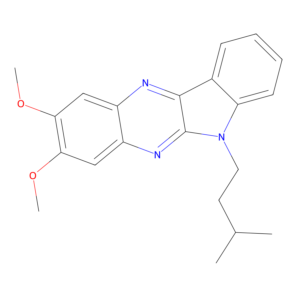 2,3-dimethoxy-6-(3-methylbutyl)-6H-indolo[2,3-b]quinoxaline molecular structure, CAS 420831-76-1