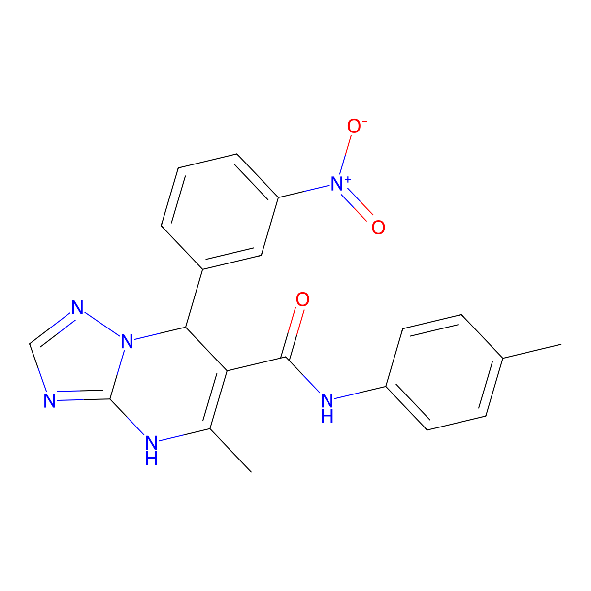 5-methyl-N-(4-methylphenyl)-7-(3-nitrophenyl)-4,7-dihydro[1,2,4]triazolo[1,5-a]pyrimidine-6-carboxamide molecular structure, CAS 420831-86-3