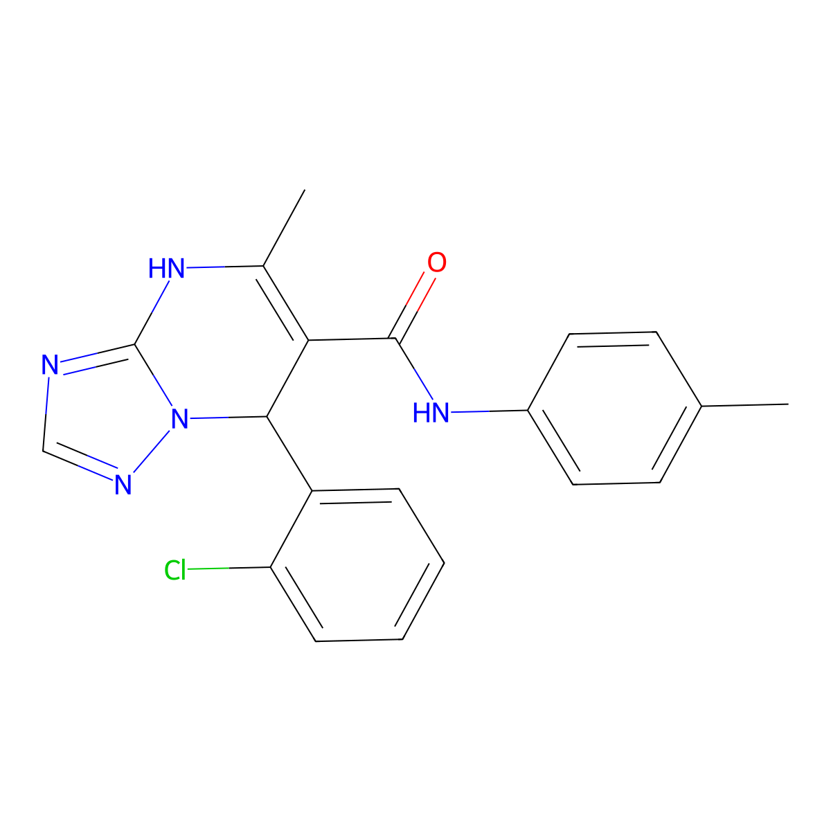7-(2-chlorophenyl)-5-methyl-N-(p-tolyl)-4,7-dihydro-[1,2,4]triazolo[1,5-a]pyrimidine-6-carboxamide molecular structure, CAS 420831-88-5