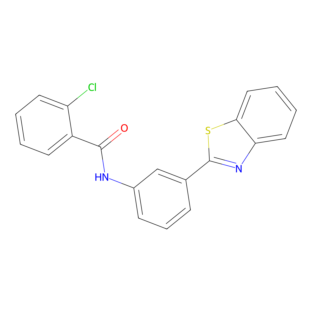 N-(3-(benzo[d]thiazol-2-yl)phenyl)-2-chlorobenzamide molecular structure, CAS 420831-95-4