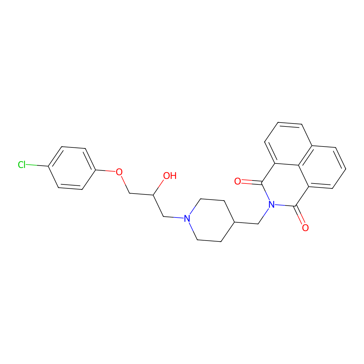 2-[[1-[3-(4-Chlorophenoxy)-2-hydroxypropyl]piperidin-4-yl]methyl]benzo[de]isoquinoline-1,3-dione molecular structure, CAS 420831-99-8