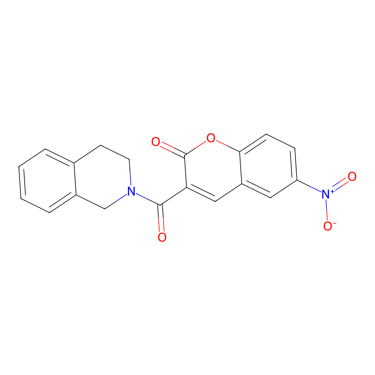 6-nitro-3-(1,2,3,4-tetrahydroisoquinoline-2-carbonyl)-2H-chromen-2-one molecular structure, CAS 420832-05-9