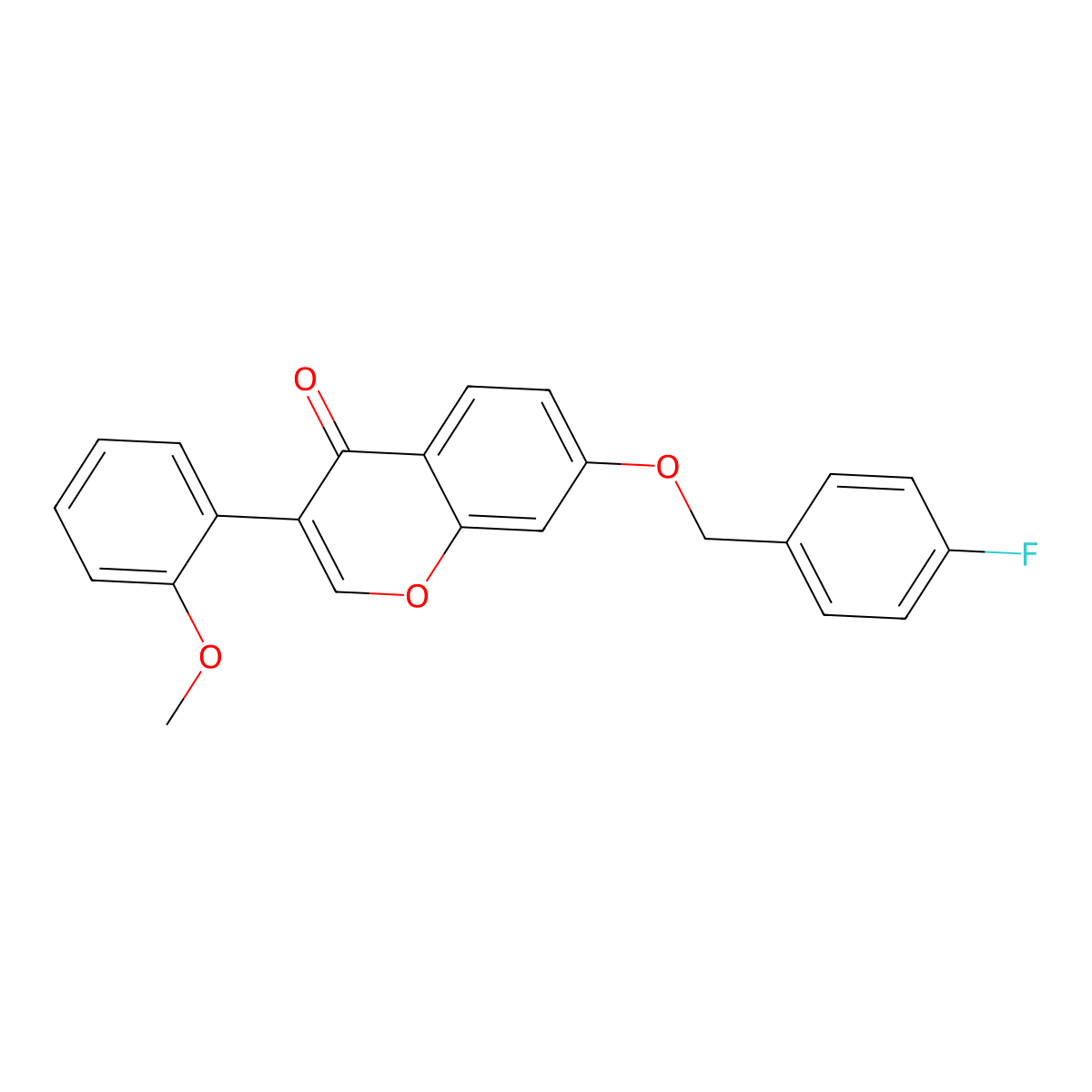 7-((4-fluorobenzyl)oxy)-3-(2-methoxyphenyl)-4H-chromen-4-one molecular structure, CAS 420833-56-3