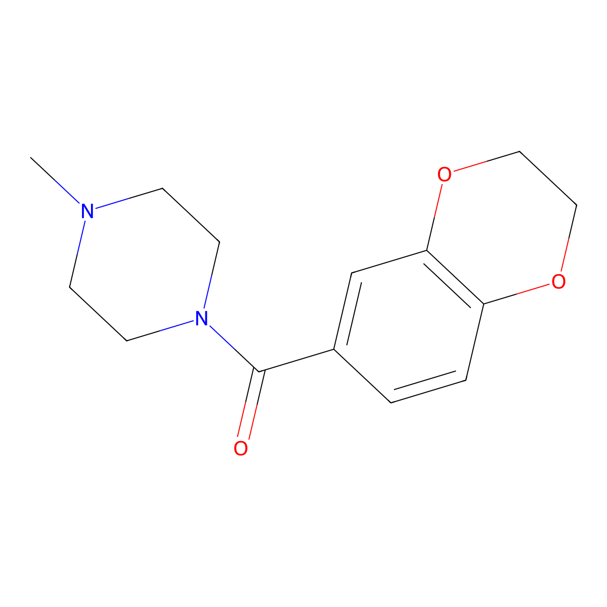 2,3-Dihydro-1,4-benzodioxin-6-yl(4-methylpiperazin-1-yl)methanone molecular structure, CAS 420834-99-7