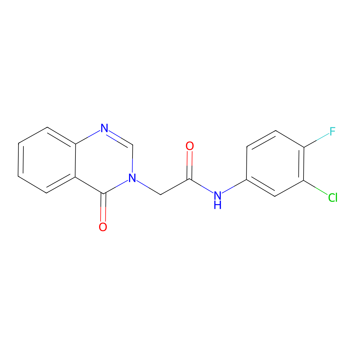 N-(3-chloro-4-fluorophenyl)-2-(4-oxoquinazolin-3-yl)acetamide molecular structure, CAS 420835-96-7