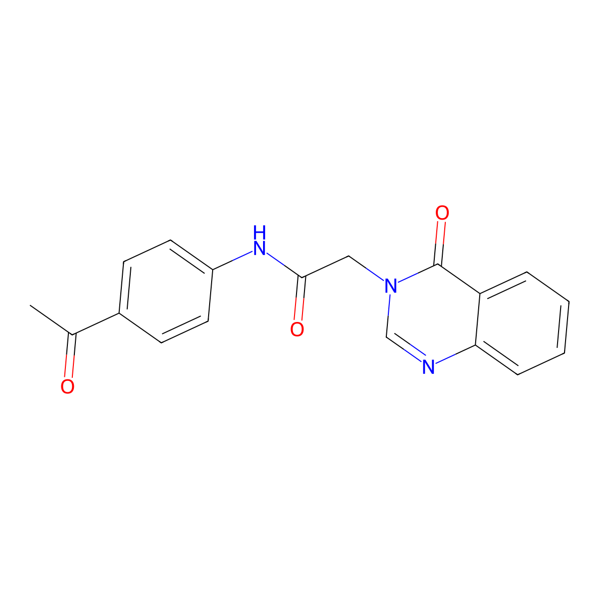 N-(4-acetylphenyl)-2-(4-oxo-3(4H)-quinazolinyl)acetamide molecular structure, CAS 420836-39-1