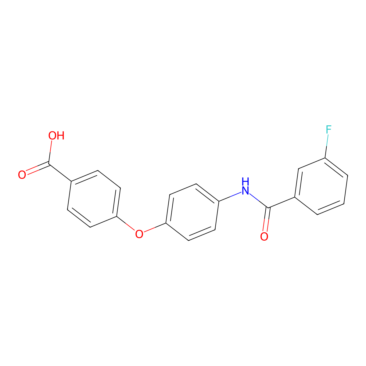 4-(4-{[(3-Fluorophenyl)carbonyl]amino}phenoxy)benzoic acid molecular structure, CAS 420840-63-7