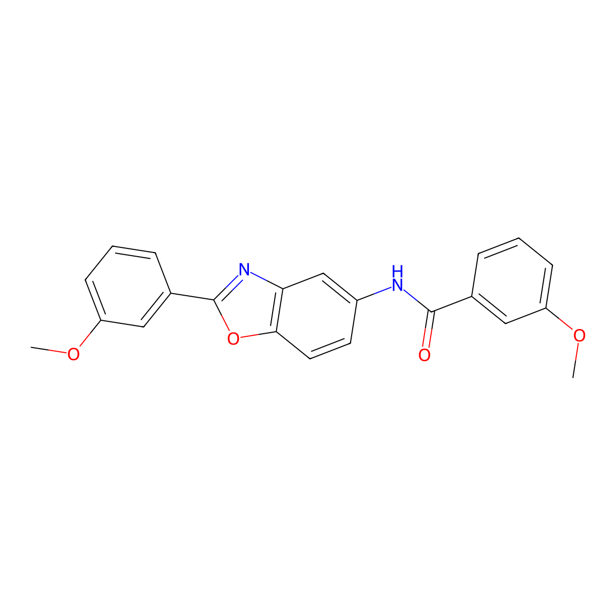 3-methoxy-N-[2-(3-methoxyphenyl)-1,3-benzoxazol-5-yl]benzamide molecular structure, CAS 420841-26-5