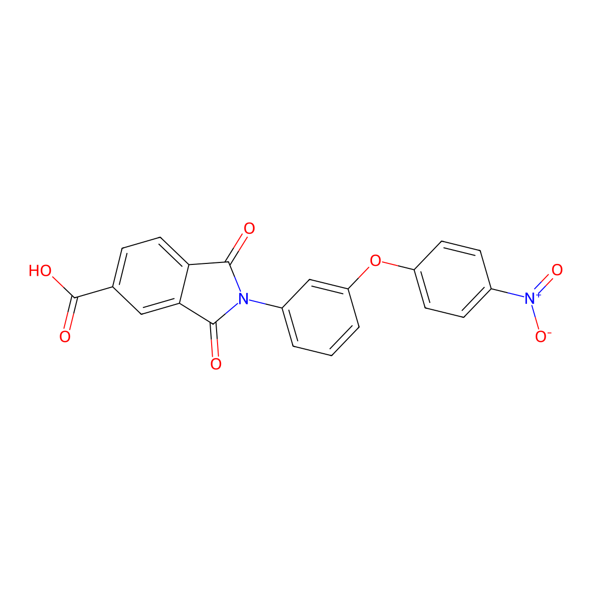 2-(3-(4-Nitrophenoxy)phenyl)-1,3-dioxoisoindoline-5-carboxylic acid molecular structure, CAS 420841-84-5