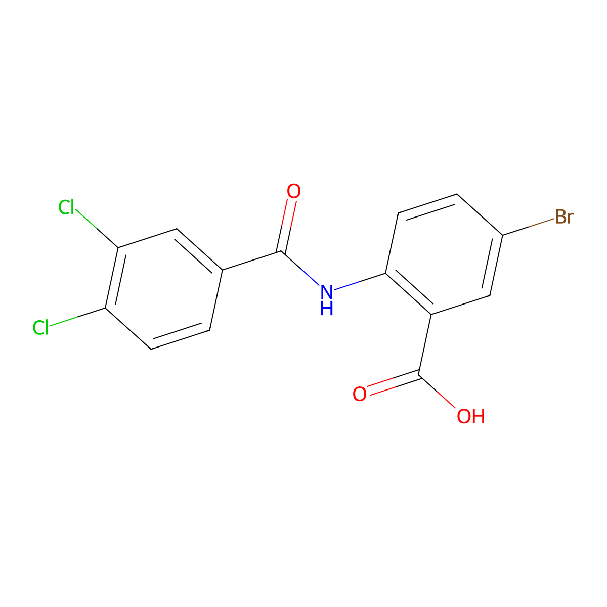 5-bromo-2-[(3,4-dichlorobenzoyl)amino]benzoic Acid molecular structure, CAS 420842-07-5