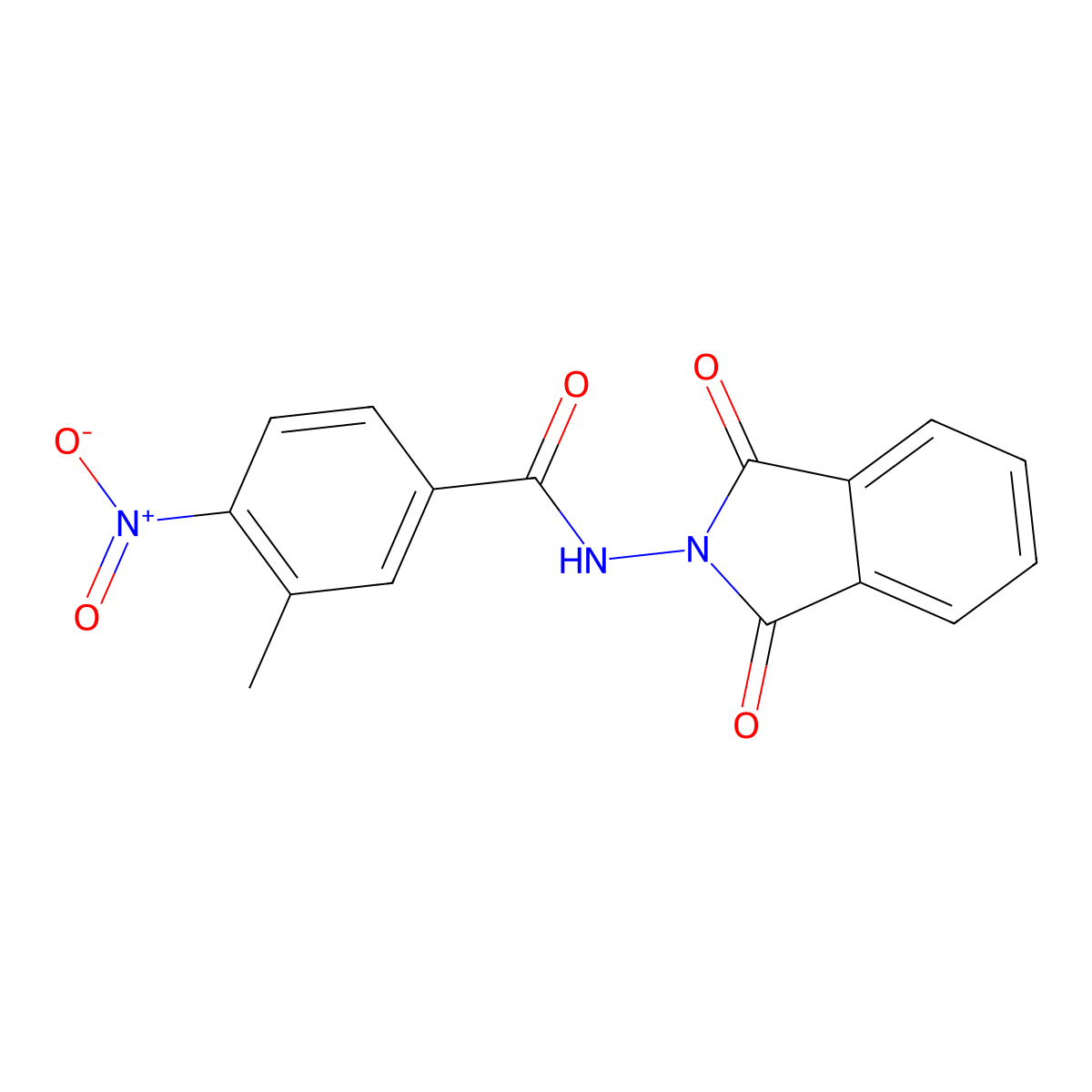 N-(1,3-dioxoisoindol-2-yl)-3-methyl-4-nitrobenzamide molecular structure, CAS 420842-89-3