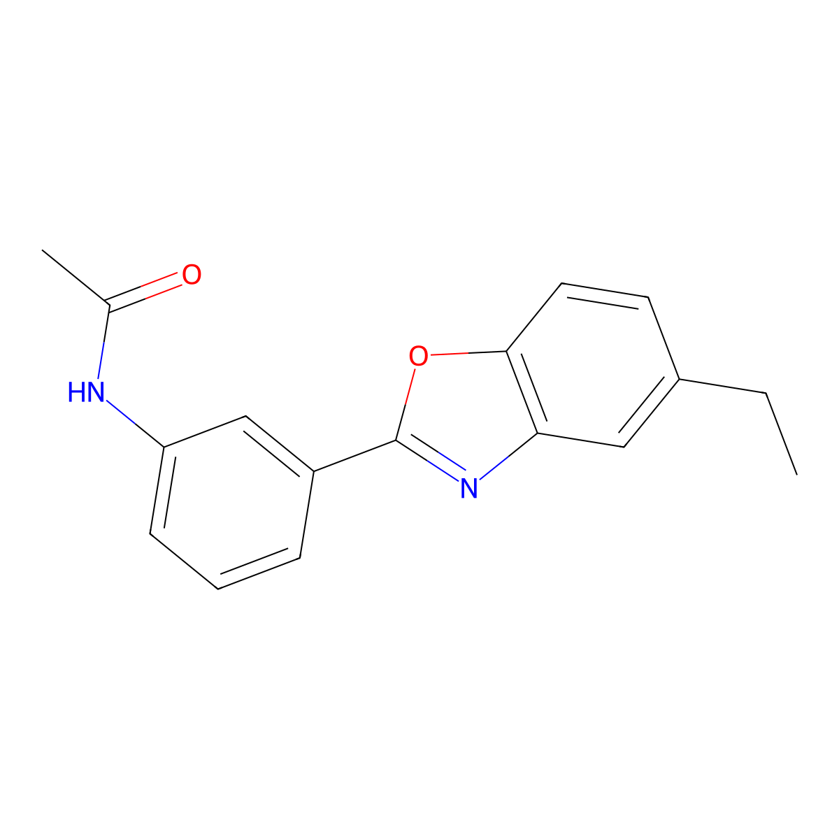 N-[3-(5-ethyl-1,3-benzoxazol-2-yl)phenyl]acetamide molecular structure, CAS 420842-97-3