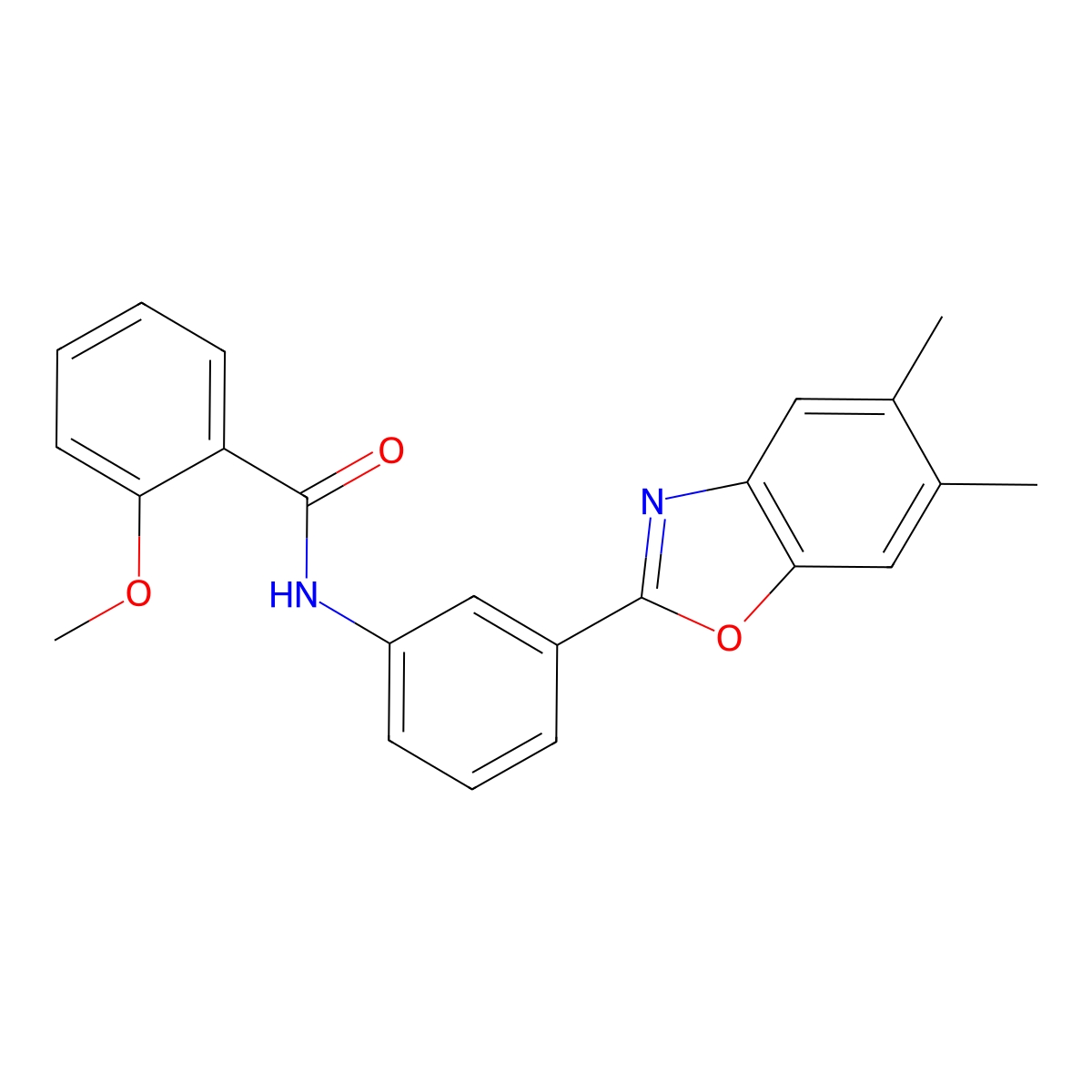 N-[3-(5,6-dimethyl-1,3-benzoxazol-2-yl)phenyl]-2-methoxybenzamide molecular structure, CAS 420844-20-8